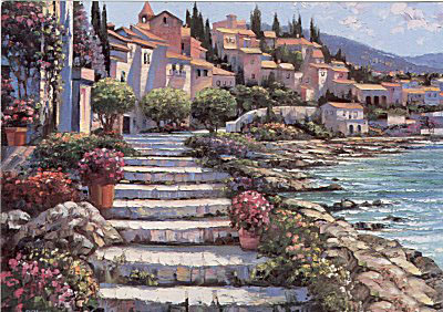 Steps of St. Tropez (Canvas) by Howard Behrens
