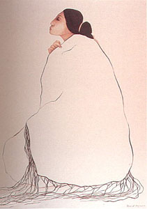 Woman From Canyon de Chelly      (State II) by R.C. Gorman