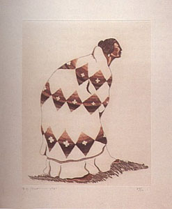 Woman With Pendleton (State I) by R.C. Gorman