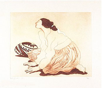 Woman With Pot (State I) by R.C. Gorman