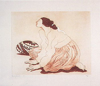 Woman With Pot (State II) by R.C. Gorman