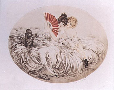 Behind the Fan by Louis Icart