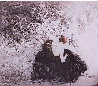 White Peacock by Louis Icart