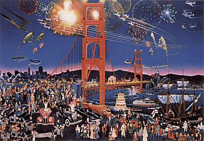 Golden Gate Bridge - 50th Anniversary by Melanie Taylor Kent