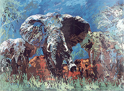 Elephant Stampede by LeRoy Neiman