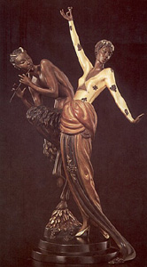 Woman and Satyr (Bronze) by Erte