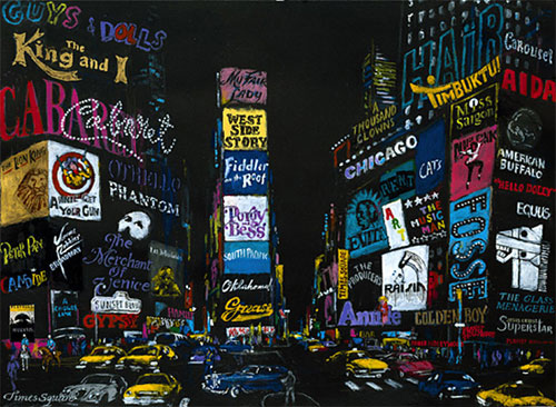 The Lights of Broadway by LeRoy Neiman